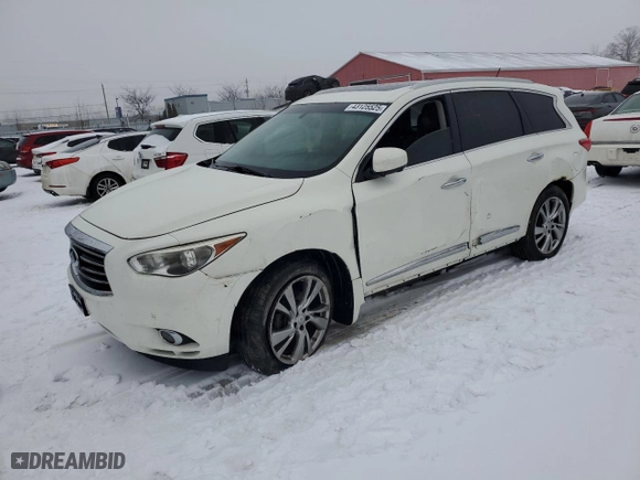 2013 Infiniti JX35 with VIN 5N1AL0MM5DC325008, listed as a Copart auction lot 43125525 with 206,709 mi miles and Clean Title. Bid and sale history available at carsss.com. Image 1.