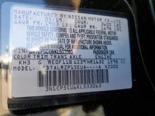 2019 Nissan Kicks SV with VIN 3N1CP5CU6KL533063, listed as a Copart auction lot 48468135 with 18,557 mi miles and Salvage Title. Bid and sale history available at DreamBid. Image 12.