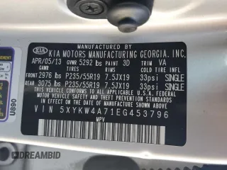 2014 Kia Sorento SX Limited with VIN 5XYKW4A71EG453796, listed as a Copart auction lot 43100365 with 140,589 mi miles and Clean Title. Bid and sale history available at carsss.com. Image 13.