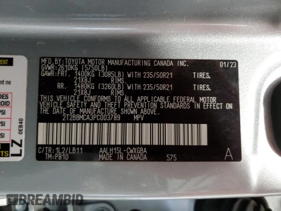 2023 Lexus RX with VIN 2T2BBMCA3PC003789, listed as a Copart auction lot 54011604 with 14,267 mi miles. Bid and sale history available at carsss.com. Image 14.