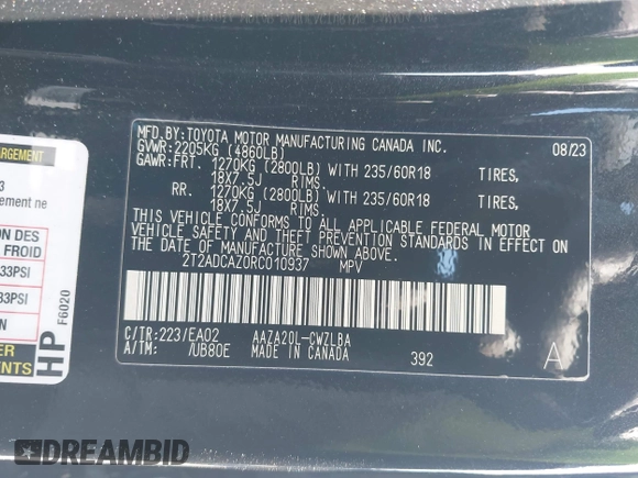 2024 Lexus NX 250 с VIN 2T2ADCAZ0RC010937, выставлен на аукционе IAAI как лот 41479185 с пробегом 19 996 миль миль и . История ставок и продаж доступна на DreamBid. Изображение 9.
