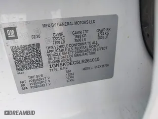 2020 Chevrolet Tahoe Commercial with VIN 1GNSKDEC5LR261015, listed as a IAAI auction lot 42001083 with 110,668 mi miles. Bid and sale history available at carsss.com. Image 9.