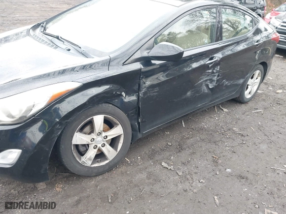 2013 Hyundai Elantra GLS PZEV with VIN KMHDH4AE4DU016675, listed as a IAAI auction lot 42009797 with 104,343 mi miles. Bid and sale history available at carsss.com. Image 6.