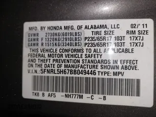2011 Honda Odyssey EX-L with VIN 5FNRL5H67BB049446, listed as a IAAI auction lot 42116436 with 197,667 mi miles and . Bid and sale history available at carsss.com. Image 9.