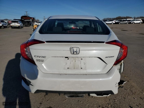 2019 Honda Civic Sedan Sport with VIN 19XFC2F88KE049418, listed as a Copart auction lot 49875945 with 57,619 mi miles and Salvage Title. Bid and sale history available at carsss.com. Image 6.