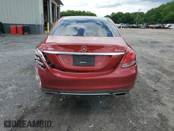 2017 Mercedes-Benz C 300 with VIN 55SWF4KB3HU217567, listed as a Copart auction lot 61574015 with 97,664 mi miles and Salvage title. Bid and sale history available at DreamBid. Image 6.
