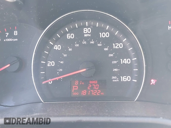 2014 Kia Sorento LX with VIN 5XYKT4A68EG521124, listed as a IAAI auction lot 41670919 with 181,722 mi miles. Bid and sale history available at carsss.com. Image 15.