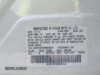 2014 Infiniti Q50 Sport with VIN JN1BV7AP5EM683640, listed as a IAAI auction lot 42459979 with 315,363 mi miles and . Bid and sale history available at DreamBid. Image 9.