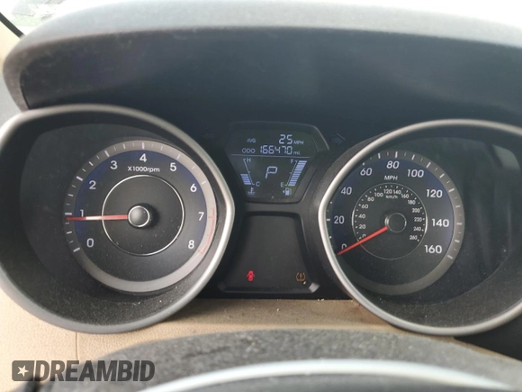 2013 Hyundai Elantra GLS with VIN KMHDH4AE1DU841024, listed as a Copart auction lot 58762515 with 166,470 mi miles and Salvage title. Bid and sale history available at DreamBid. Image 9.