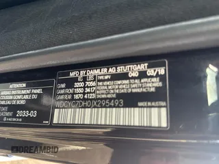 2018 Mercedes-Benz G-Class AMG G 63 with VIN WDCYC7DH0JX295493, listed as a Copart auction lot 86202394 with 60,621 mi miles and Non Repairable. Bid and sale history available at carsss.com. Image 10.
