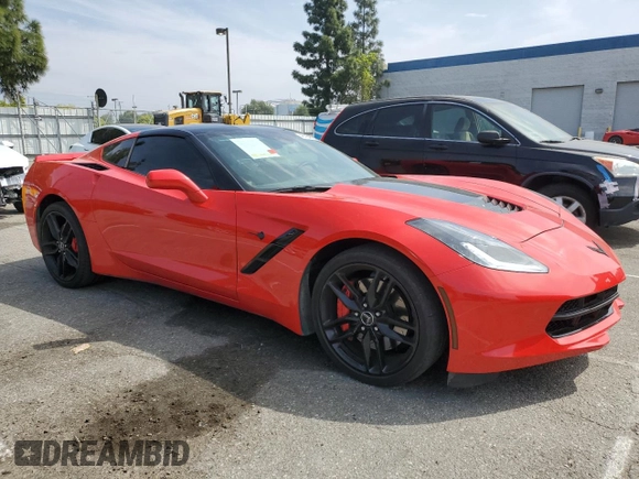 2015 Chevrolet Corvette Z51 3LT with VIN 1G1YL2D73F5121378, listed as a Copart auction lot 48764725 with 54,208 mi miles and Salvage Title. Bid and sale history available at carsss.com. Image 4.