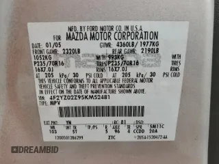 2005 Mazda Tribute i with VIN 4F2YZ02Z95KM52481, listed as a Copart auction lot 78846124 with 99,067 mi miles and Salvage Title. Bid and sale history available at carsss.com. Image 15.