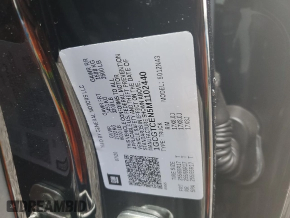 2021 Chevrolet Colorado 4WD LT with VIN 1GCGTCEN5M1102440, listed as a Copart auction lot 74025964 with Not provided miles and Salvage title. Bid and sale history available at DreamBid. Image 12.