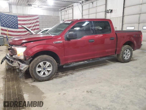 2019 Ford F-150 XL with VIN 1FTEW1E4XKKE79119, listed as a Copart auction lot 43783225 with 80,609 mi miles and Salvage Title. Bid and sale history available at carsss.com. Image 1.