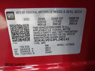 2023 GMC Terrain SLT with VIN 3GKALVEG3PL240143, listed as a IAAI auction lot 40824193 with 25,475 mi miles and . Bid and sale history available at carsss.com. Image 9.