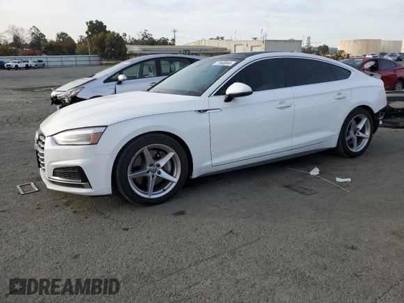 2018 Audi A5 Sportback Premium with VIN WAUDNCF51JA080277, listed as a Copart auction lot 77560844 with 139,696 mi miles and Salvage Title. Bid and sale history available at carsss.com. Image 1.