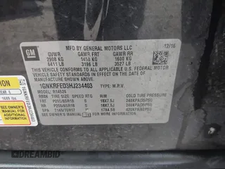 2017 Chevrolet Traverse LS с VIN 1GNKRFED3HJ234403, выставлен на аукционе IAAI как лот 42622072 с пробегом Не указан миль и . История ставок и продаж доступна на DreamBid. Изображение 9.