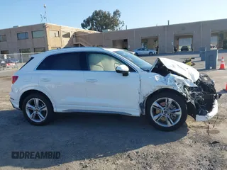 2021 Audi Q3 S line Premium Plus with VIN WA1EECF37M1044601, listed as a IAAI auction lot 41993498 with 15,300 mi miles. Bid and sale history available at carsss.com. Image 13.