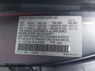 2016 Acura RDX Tech Pkg with VIN 5J8TB4H59GL002967, listed as a IAAI auction lot 41236460 with 78,978 mi miles. Bid and sale history available at carsss.com. Image 9.