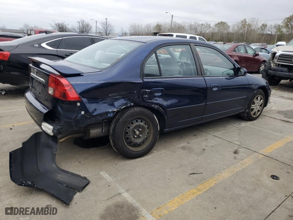 2003 Honda Civic EX with VIN 1HGES26763L033654, listed as a Copart auction lot 80554374 with 58,372 mi miles and Salvage Title. Bid and sale history available at carsss.com. Image 3.