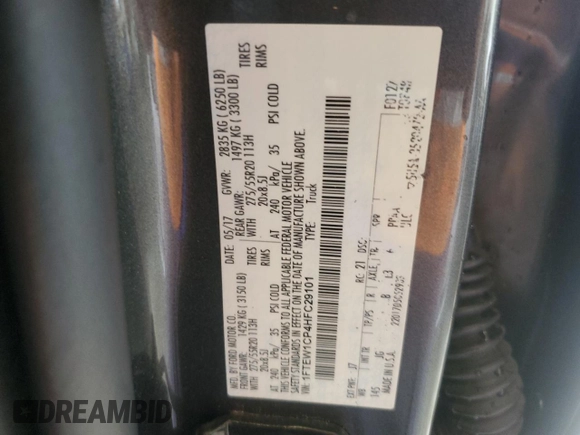 2017 Ford F-150 XL z VIN 1FTEW1CP4HFC29101, wystawiony jako Copart lot #56577255 z przebiegiem 116 479 mil mil oraz Szkoda całkowita • Salvage title. Historia ofert i sprzedaży dostępna na DreamBid. Obrazek 12.