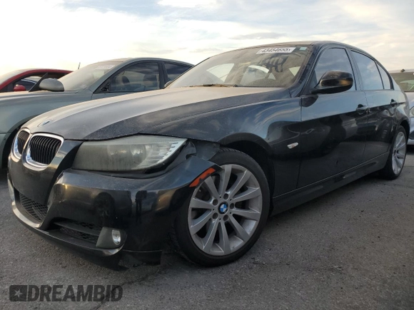 2011 BMW 3 Series 328i with VIN WBAPH7G55BNM58606, listed as a Copart auction lot 43454655 with 203,647 mi miles and Salvage Title. Bid and sale history available at carsss.com. Image 1.