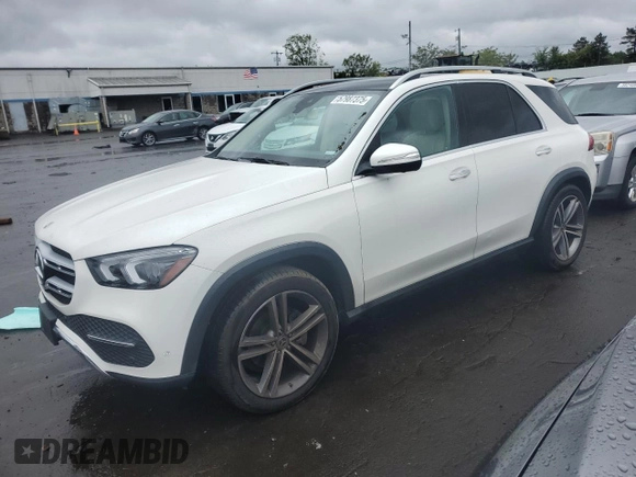 2020 Mercedes-Benz GLE 350 with VIN 4JGFB4KB5LA239208, listed as a Copart auction lot 57987375 with 54,256 mi miles and Salvage title. Bid and sale history available at DreamBid. Image 1.