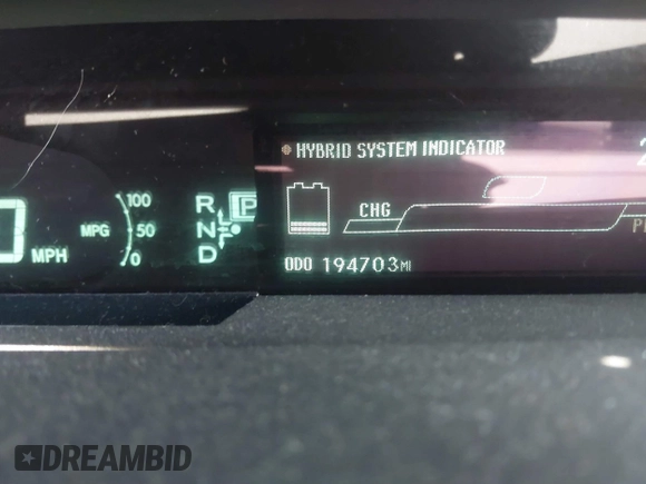 2011 Toyota Prius I with VIN JTDKN3DUXB0302715, listed as a IAAI auction lot 41886764 with 194,703 mi miles. Bid and sale history available at carsss.com. Image 16.