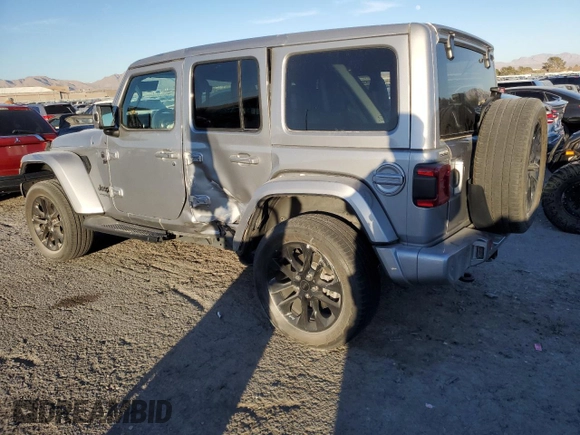 2021 Jeep Wrangler Unlimited Sahara with VIN 1C4HJXEG2MW536286, listed as a Copart auction lot 44827415 with 48,382 mi miles and Salvage title. Bid and sale history available at DreamBid. Image 2.