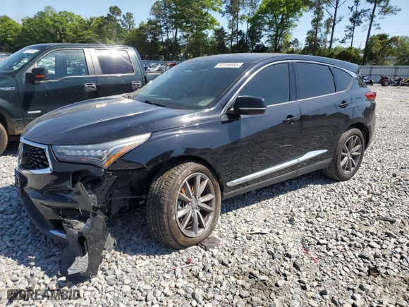 2019 Acura RDX w/Technology Pkg with VIN 5J8TC1H54KL011287, listed as a Copart auction lot 52158055 with 97,412 mi miles and Salvage Title. Bid and sale history available at carsss.com. Image 1.