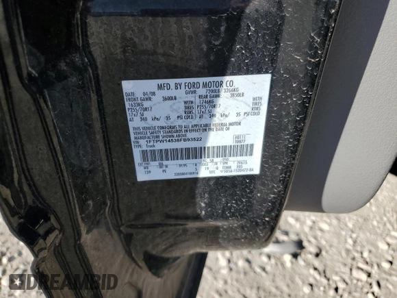 2008 Ford F-150 XLT z VIN 1FTPW14538FB93522, wystawiony jako Copart lot #62568655 z przebiegiem 119 414 mil mil oraz Szkoda całkowita • Salvage title. Historia ofert i sprzedaży dostępna na DreamBid. Obrazek 12.