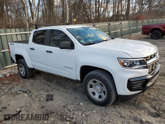 2021 Chevrolet Colorado 4WD Work Truck with VIN 1GCGTBEN3M1130067, listed as a Copart auction lot 80538984 with 54,124 mi miles and Salvage title. Bid and sale history available at DreamBid. Image 4.