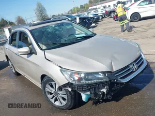 2014 Honda Accord LX with VIN 1HGCR2F33EA028541, listed as a IAAI auction lot 41904243 with 56,735 mi miles and . Bid and sale history available at carsss.com. Image 1.