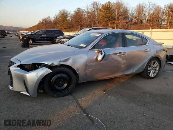 2021 Lexus IS with VIN JTHC81F24M5043624, listed as a Copart auction lot 89098095 with 23,371 mi miles and Salvage Title. Bid and sale history available at carsss.com. Image 1.