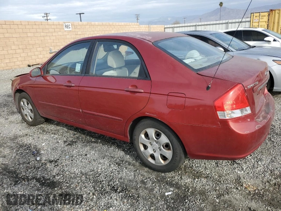 2009 Kia Spectra EX with VIN KNAFE222195620150, listed as a Copart auction lot 47403365 with 141,426 mi miles and Salvage Title. Bid and sale history available at DreamBid. Image 2.