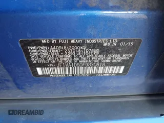 2015 Subaru WRX Premium with VIN JF1VA1D60F9830818, listed as a IAAI auction lot 40010134 with 120,575 mi miles and . Bid and sale history available at DreamBid. Image 9.
