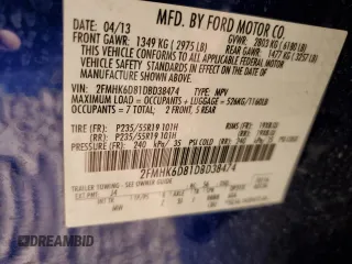 2013 Ford Flex Limited with VIN 2FMHK6D81DBD38474, listed as a Copart auction lot 44733335 with 125,856 mi miles and Salvage Title. Bid and sale history available at carsss.com. Image 13.