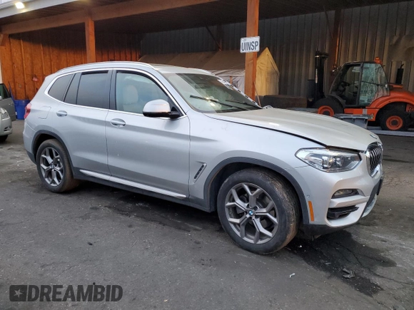 2020 BMW X3 xDrive30i with VIN 5UXTY5C0XL9C73799, listed as a Copart auction lot 48844655 with 37,526 mi miles and Salvage Title. Bid and sale history available at DreamBid. Image 4.