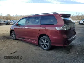2015 Toyota Sienna SE with VIN 5TDXK3DC9FS565674, listed as a Copart auction lot 81254394 with 56,502 mi miles and Salvage Title. Bid and sale history available at DreamBid. Image 2.