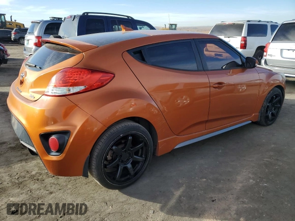 2014 Hyundai Veloster Turbo with VIN KMHTC6AE4EU193525, listed as a Copart auction lot 87126544 with 170,415 mi miles and Clean Title. Bid and sale history available at carsss.com. Image 3.