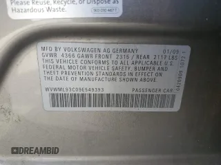 2009 Volkswagen CC with VIN WVWML93C09E549393, listed as a Copart auction lot 65446594 with Not Provided miles and Clean Title. Bid and sale history available at DreamBid. Image 12.