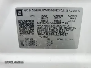 2020 Chevrolet Trax LT with VIN 3GNCJLSB7LL230367, listed as a Copart auction lot 57222255 with 26,180 mi miles and Salvage title. Bid and sale history available at DreamBid. Image 14.