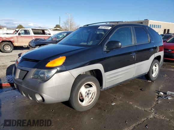 2001 Pontiac Aztek GT z VIN 3G7DA03E51S500511, wystawiony jako Copart lot #44018345 z przebiegiem 149 598 mil mil oraz Szkoda całkowita • Salvage title. Historia ofert i sprzedaży dostępna na DreamBid. Obrazek 1.
