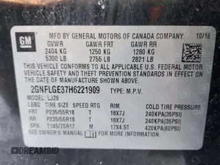 2017 Chevrolet Equinox Premier with VIN 2GNFLGE37H6221909, listed as a Copart auction lot 45514245 with 143,088 mi miles and Salvage Title. Bid and sale history available at carsss.com. Image 13.