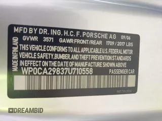 2007 Porsche Boxster с VIN WP0CA29837U710558, выставлен на аукционе IAAI как лот 42506943 с пробегом 129 446 миль миль и . История ставок и продаж доступна на DreamBid. Изображение 9.