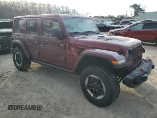 2021 Jeep Wrangler Unlimited Rubicon with VIN 1C4JJXFM1MW684094, listed as a Copart auction lot 88684435 with 35,686 mi miles and Salvage Title. Bid and sale history available at carsss.com. Image 4.