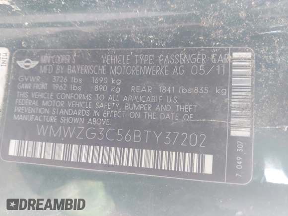 2011 MINI Clubman S z VIN WMWZG3C56BTY37202, wystawiony jako IAAI lot #42346839 z przebiegiem 112 391 mil mil oraz . Historia ofert i sprzedaży dostępna na DreamBid. Obrazek 9.