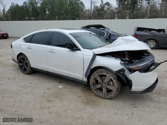2023 Honda Accord Hybrid Sport with VIN 1HGCY2F50PA060760, listed as a Copart auction lot 47325085 with 0 mi miles and Salvage Title. Bid and sale history available at carsss.com. Image 4.