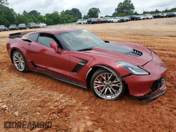 2015 Chevrolet Corvette Z06 3LZ with VIN 1G1YU2D63F5603319, listed as a Copart auction lot 58867005 with 25,385 mi miles and Salvage title. Bid and sale history available at DreamBid. Image 4.