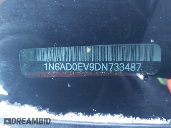 2013 Nissan Frontier SV with VIN 1N6AD0EV9DN733487, listed as a IAAI auction lot 41401856 with 185,528 mi miles and . Bid and sale history available at DreamBid. Image 9.